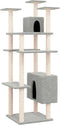 vidaXL - Kattenmeubel - met - sisal - krabpalen - 162 - cm - lichtgrijs