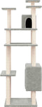 vidaXL - Kattenmeubel - met - sisal - krabpalen - 162 - cm - lichtgrijs