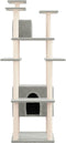 vidaXL - Kattenmeubel - met - sisal - krabpalen - 162 - cm - lichtgrijs