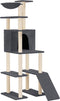vidaXL - Kattenmeubel - met - sisal - krabpalen - 166 - cm - donkergrijs