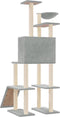 vidaXL - Kattenmeubel - met - sisal - krabpalen - 166 - cm - lichtgrijs