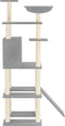vidaXL - Kattenmeubel - met - sisal - krabpalen - 166 - cm - lichtgrijs