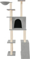 vidaXL - Kattenmeubel - met - sisal - krabpalen - 166 - cm - lichtgrijs