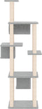 vidaXL - Kattenmeubel - met - sisal - krabpalen - 169 - cm - lichtgrijs