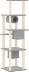 vidaXL - Kattenmeubel - met - sisal - krabpalen - 169 - cm - lichtgrijs