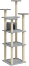 vidaXL - Kattenmeubel - met - sisal - krabpalen - 171 - cm - lichtgrijs