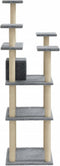 vidaXL - Kattenmeubel - met - sisal - krabpalen - 171 - cm - lichtgrijs