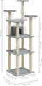 vidaXL - Kattenmeubel - met - sisal - krabpalen - 171 - cm - lichtgrijs