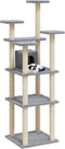vidaXL - Kattenmeubel - met - sisal - krabpalen - 171 - cm - lichtgrijs