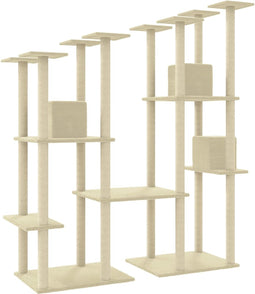 vidaXL - Kattenmeubel - met - sisal - krabpalen - 174 - cm - lichtgrijs