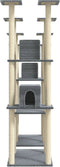 vidaXL - Kattenmeubel - met - sisal - krabpalen - 174 - cm - lichtgrijs