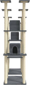 vidaXL - Kattenmeubel - met - sisal - krabpalen - 174 - cm - donkergrijs