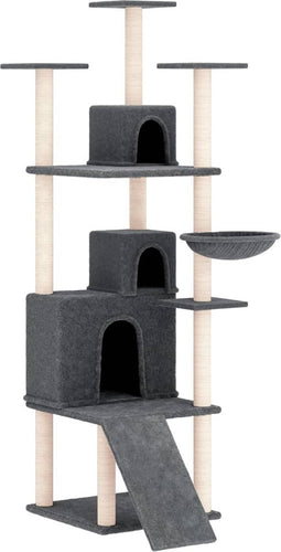 vidaXL - Kattenmeubel - met - sisal - krabpalen - 175 - cm - donkergrijs