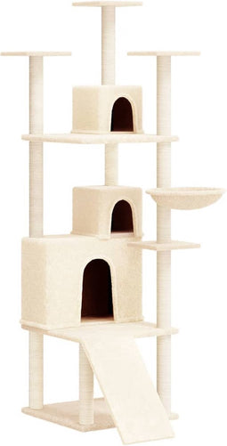 vidaXL - Kattenmeubel - met - sisal - krabpalen - 175 - cm - crèmekleurig
