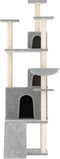 vidaXL - Kattenmeubel - met - sisal - krabpalen - 175 - cm - lichtgrijs