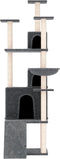 vidaXL - Kattenmeubel - met - sisal - krabpalen - 175 - cm - donkergrijs