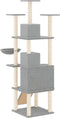 vidaXL - Kattenmeubel - met - sisal - krabpalen - 175 - cm - lichtgrijs