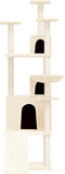 vidaXL - Kattenmeubel - met - sisal - krabpalen - 175 - cm - crèmekleurig