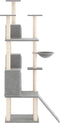 vidaXL - Kattenmeubel - met - sisal - krabpalen - 175 - cm - lichtgrijs