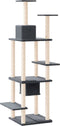 vidaXL - Kattenmeubel - met - sisal - krabpalen - 176 - cm - crèmekleurig