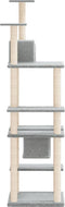 vidaXL - Kattenmeubel - met - sisal - krabpalen - 176 - cm - lichtgrijs
