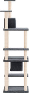 vidaXL - Kattenmeubel - met - sisal - krabpalen - 176 - cm - lichtgrijs