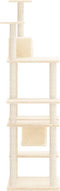 vidaXL - Kattenmeubel - met - sisal - krabpalen - 176 - cm - crèmekleurig