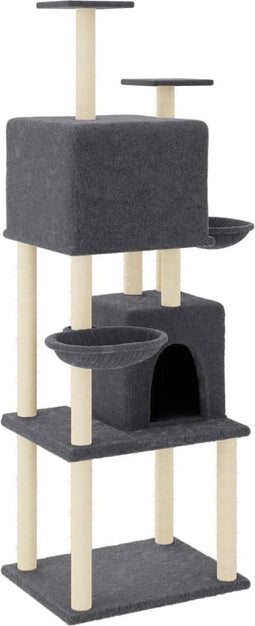 vidaXL - Kattenmeubel - met - sisal - krabpalen - 180 - cm - donkergrijs