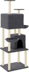 vidaXL - Kattenmeubel - met - sisal - krabpalen - 180 - cm - donkergrijs