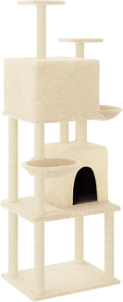 vidaXL - Kattenmeubel - met - sisal - krabpalen - 180 - cm - crèmekleurig