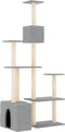 vidaXL - Kattenmeubel - met - sisal - krabpalen - 180 - cm - lichtgrijs
