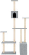vidaXL - Kattenmeubel - met - sisal - krabpalen - 180 - cm - lichtgrijs