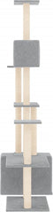 vidaXL - Kattenmeubel - met - sisal - krabpalen - 180 - cm - lichtgrijs