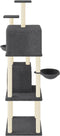 vidaXL - Kattenmeubel - met - sisal - krabpalen - 180 - cm - donkergrijs