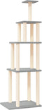 vidaXL - Kattenmeubel - met - sisal - krabpalen - 183 - cm - lichtgrijs
