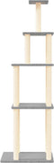 vidaXL - Kattenmeubel - met - sisal - krabpalen - 183 - cm - lichtgrijs