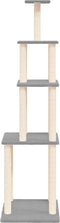 vidaXL - Kattenmeubel - met - sisal - krabpalen - 183 - cm - lichtgrijs