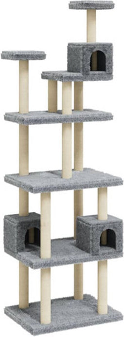 vidaXL - Kattenmeubel - met - sisal - krabpalen - 188 - cm - lichtgrijs