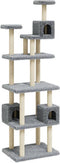 vidaXL - Kattenmeubel - met - sisal - krabpalen - 188 - cm - lichtgrijs