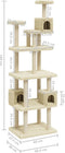 vidaXL - Kattenmeubel - met - sisal - krabpalen - 188 - cm - crèmekleurig