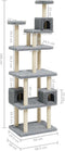 vidaXL - Kattenmeubel - met - sisal - krabpalen - 188 - cm - lichtgrijs