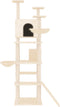 vidaXL - Kattenmeubel - met - sisal - krabpalen - 191 - cm - crèmekleurig
