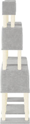 vidaXL - Kattenmeubel - met - sisal - krabpalen - 199 - cm - lichtgrijs