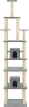 vidaXL - Kattenmeubel - met - sisal - krabpalen - 216 - cm - lichtgrijs