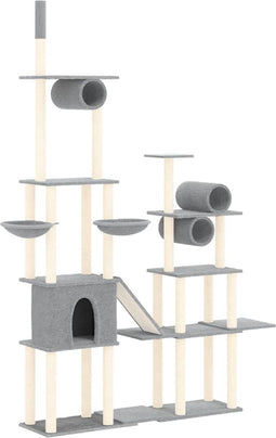 vidaXL - Kattenmeubel - met - sisal - krabpalen - 279 - cm - lichtgrijs