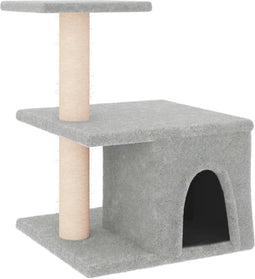 vidaXL - Kattenmeubel - met - sisal - krabpalen - 48 - cm - lichtgrijs