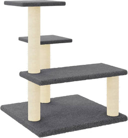 vidaXL - Kattenmeubel - met - sisal - krabpalen - 61 - cm - donkergrijs