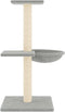 vidaXL - Kattenmeubel - met - sisal - krabpalen - 72 - cm - lichtgrijs