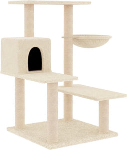 vidaXL - Kattenmeubel - met - sisal - krabpalen - 82,5 - cm - crèmekleurig