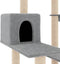 vidaXL - Kattenmeubel - met - sisal - krabpalen - 82,5 - cm - lichtgrijs